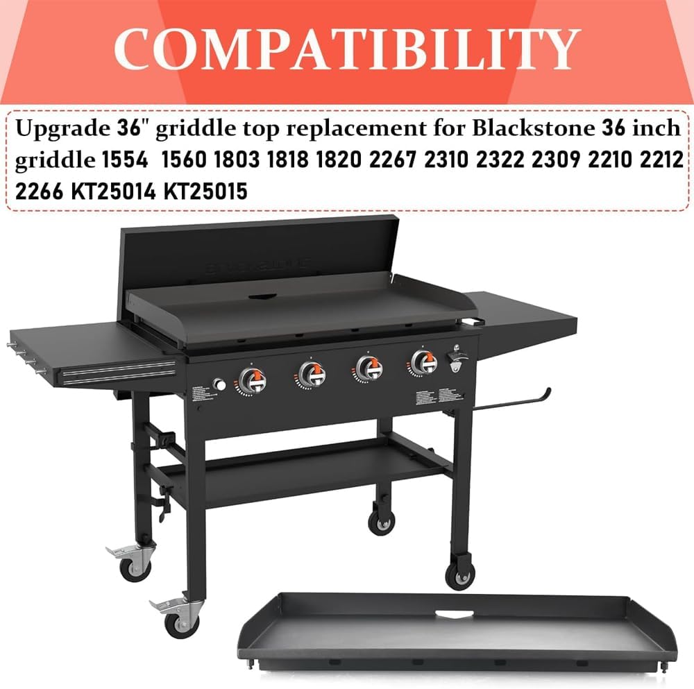 Pre-seasoned 36' Griddle Plate for Blackstone 2267 2310 2322 2309 Iron Forged 36' Omnivore Griddle, Upgraded Replacement Griddle Top for 36 Inch 1554 1560 1803 1818 1820 2210 2212 2266 KT25014 KT25015