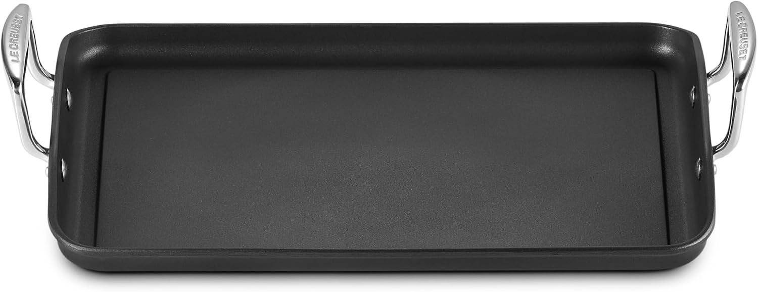 Le Creuset Toughened Nonstick PRO Griddle with Bi Material Slotted Turner, 14'