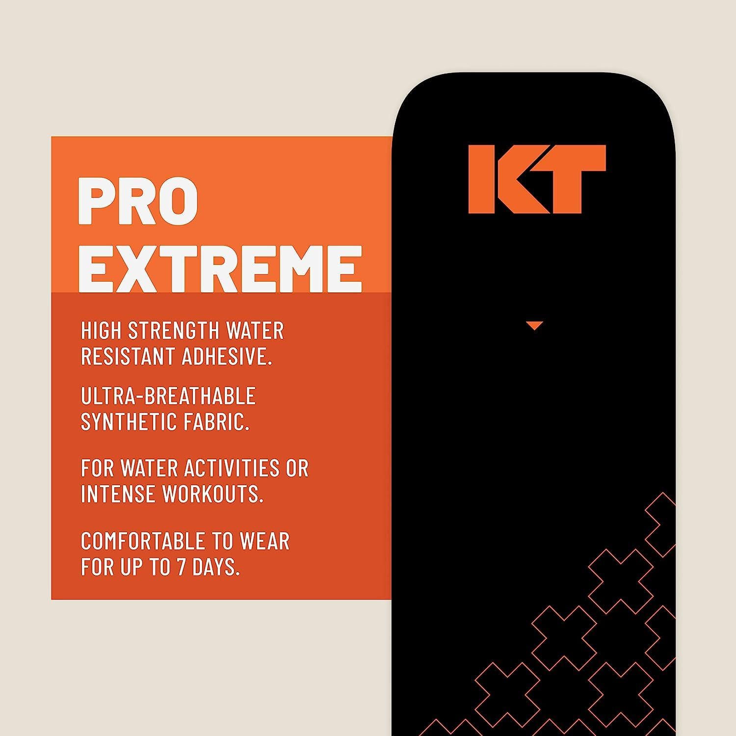 KT Tape PRO Extreme, Synthetic Jumbo Kinesiology Athletic Tape, 150 Count, 10' Precut Strips, Titan Tan