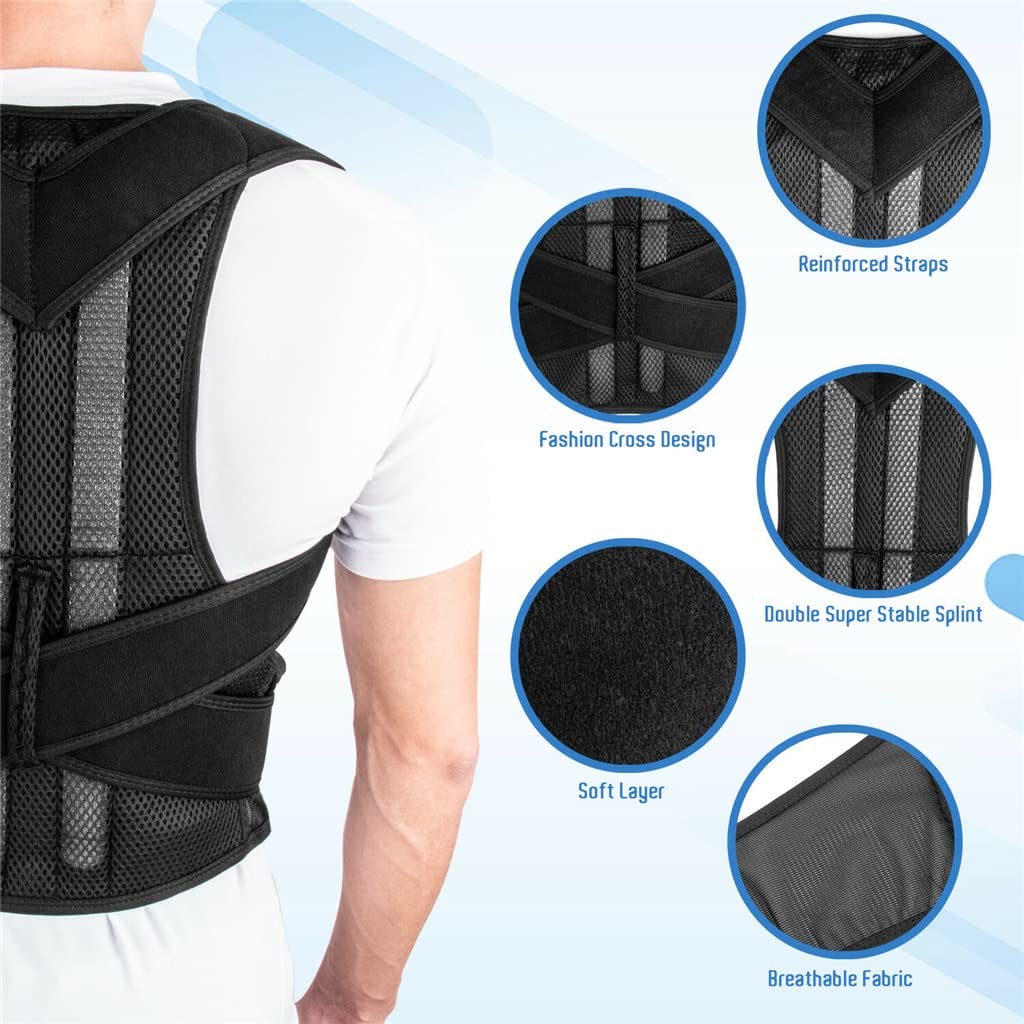 Adjustable Posture Corrector Back Support Shoulder Brace Correction Spine Postural Fixer Tape