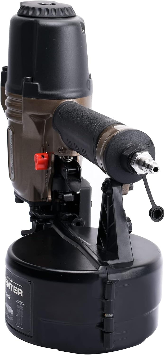 CCN65Z 0 Degree 1-1/2″ to 2-1/2″ Pneumatic Coil Siding Nailer with Tool-less Depth Adjustment, Drives plastic collated nails.