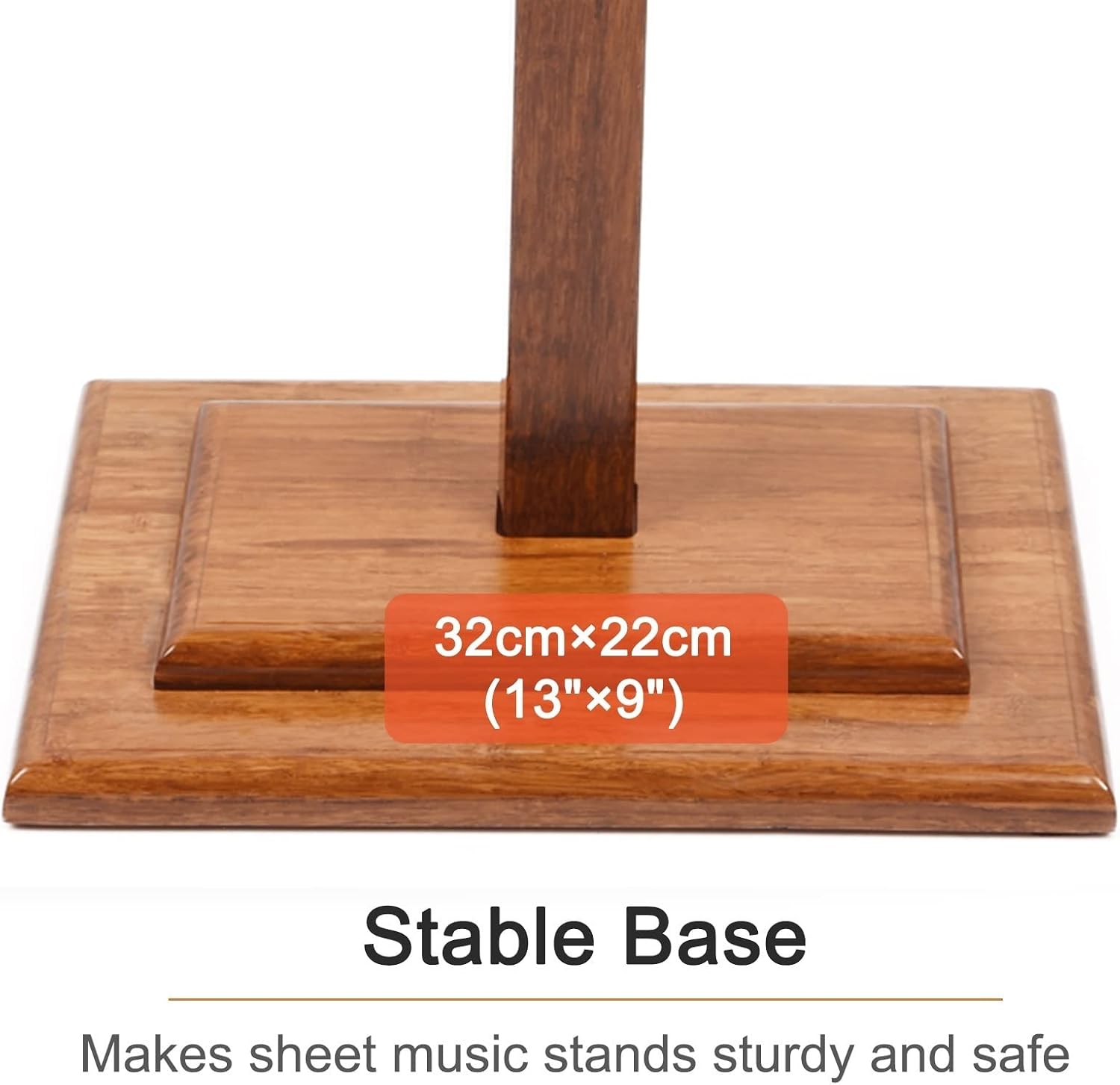 Wood Sheet Music Holder with Guitar Display Stand - Professional Orchestral/Violin Instrument Book Rack, Height Adjustable 45'-53'
