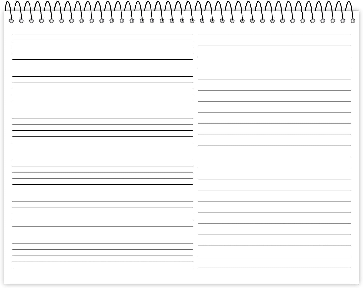 Roaring Spring Descant Spiral Music Notebook, Case of 24, Unique Staff & Wide Ruled Multi-Format Manuscript, 11' x 8.5' 64 Pages, Top Bound, Heavy 20lb White Paper