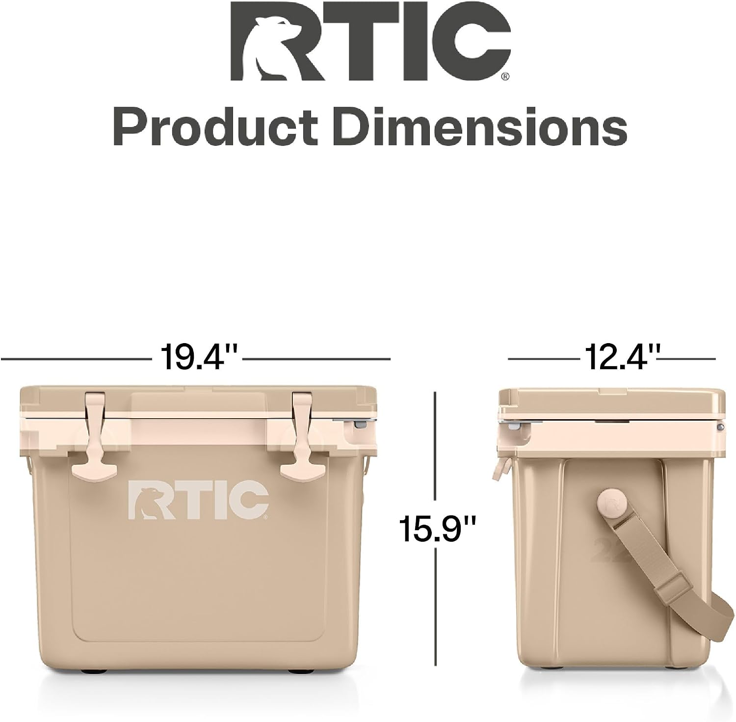 RTIC Ultra-Light Hard Cooler Insulated Portable Ice Chest Box for Drink, Beverage, Beach, Camping, Picnic, Fishing, Boat, Barbecue, 30% Lighter Than Rotomolded Coolers