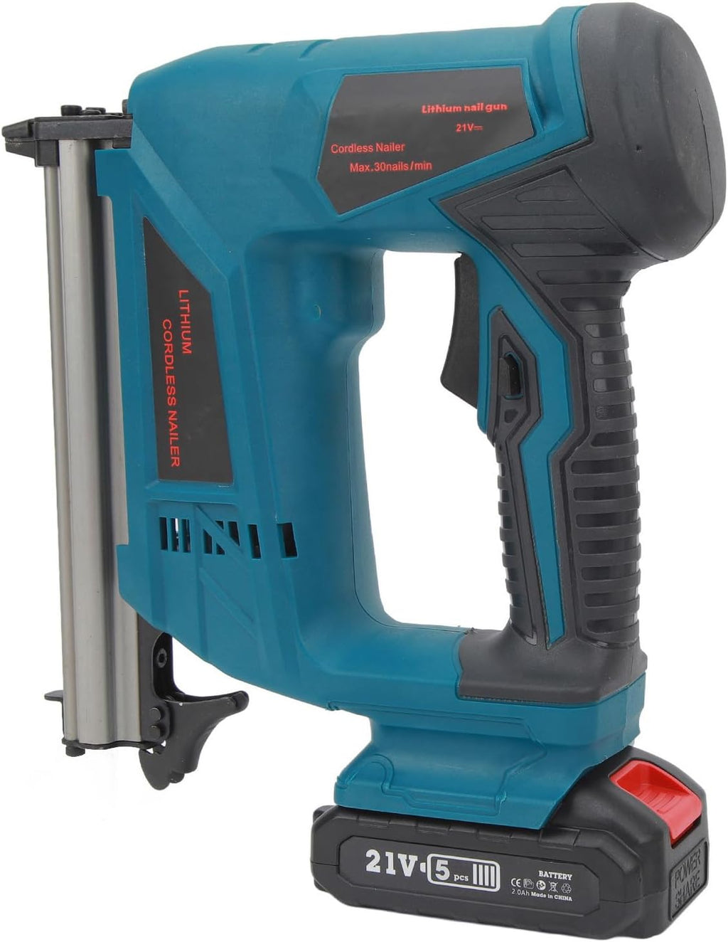 Asixxsix Electric Brad Nailer, Electric Nail Gun/Staple Gun, 100 Nail Capacity, Nail Gun for Trim, Picture Frames, Crafts, Fencing, Carpentry and Woodworking Projects (US Plug 100‑220V)