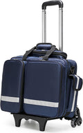 Medical Trolley Bag with Wheels Professional First Aid Kits with Inner Dividers, Large Capacity Portable Outdoor Waterproof Emergency Responder Trauma, Ideal for EMT, EMS, Paramedics