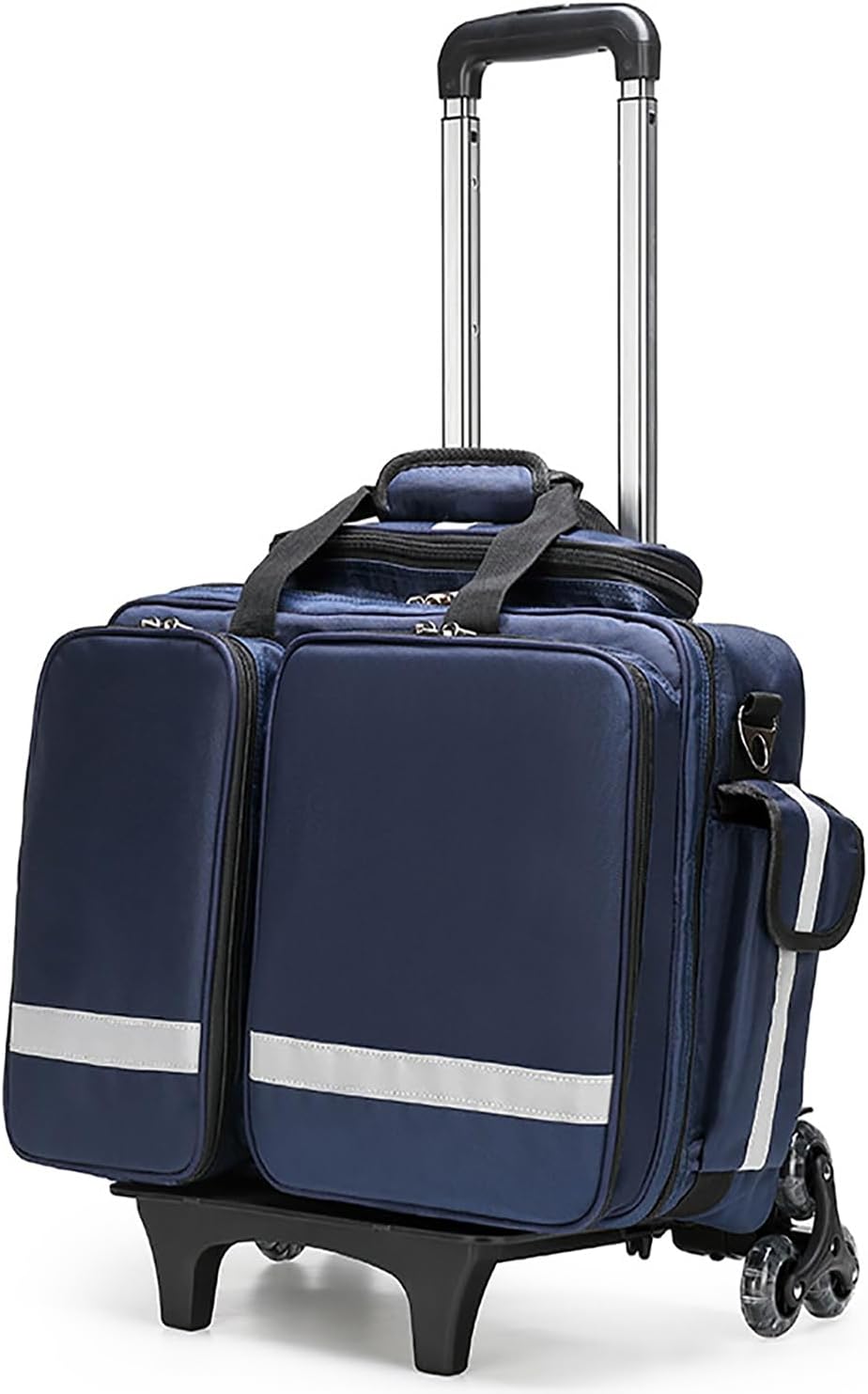 Medical Trolley Bag with Wheels Professional First Aid Kits with Inner Dividers, Large Capacity Portable Outdoor Waterproof Emergency Responder Trauma, Ideal for EMT, EMS, Paramedics