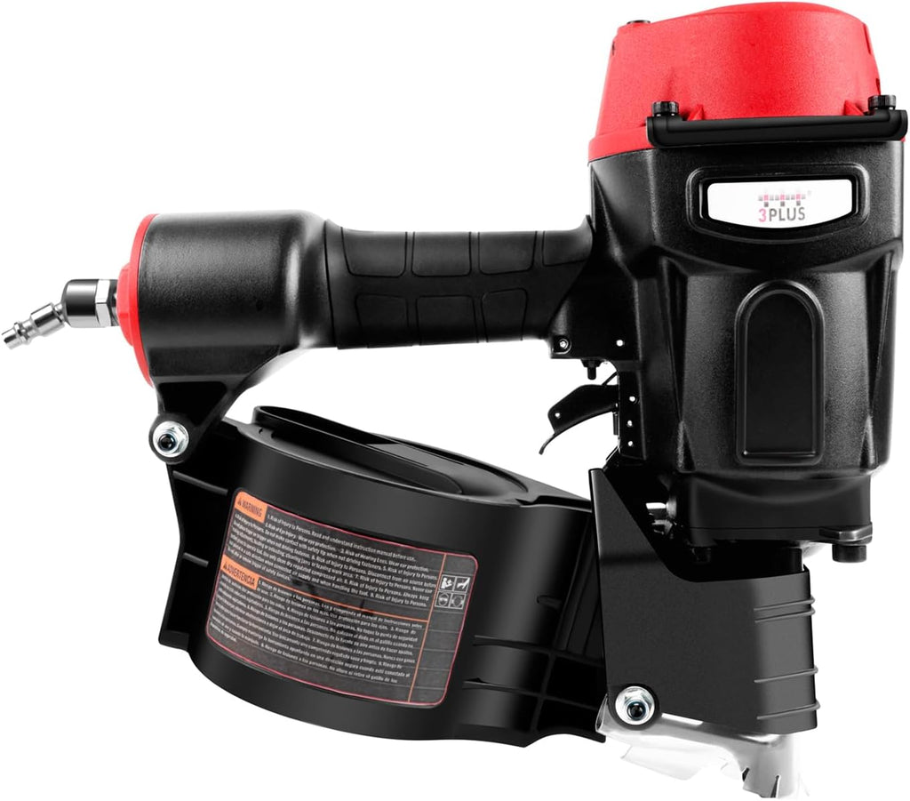 3PLUS HCN70SP Pneumatic Coil Pallet Nailer Professional Air Nail Gun Accepts 15 Degree 1-3/4-Inch to 2-3/4-Inch Wire Collated Nails