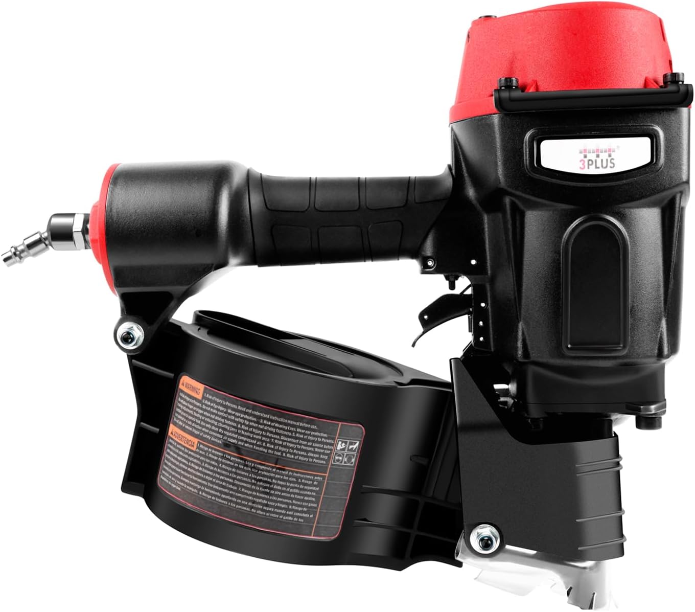 3PLUS HCN70SP Pneumatic Coil Pallet Nailer Professional Air Nail Gun Accepts 15 Degree 1-3/4-Inch to 2-3/4-Inch Wire Collated Nails