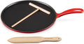 Le Creuset Enameled Cast Iron Traditional Round Crepe Pan, 10.25', Cerise
