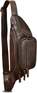 Genuine Leather Fanny Packs for Women and Men Waist Bag Vintage Hip Bum Bag Over Shoulder Crossbody Sling Bag (Coffee)