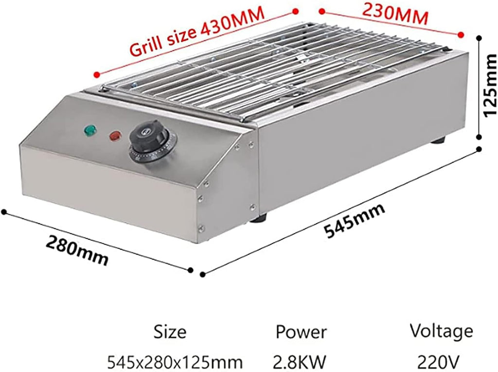 Electric Table Top Griddle, 2600W Portable BBQ Barbecue Grill, Even Heat Distribution, Fast Heating, Commercial Indoor Cooking Grill with Water Filled Drip Tray & Temperature Control
