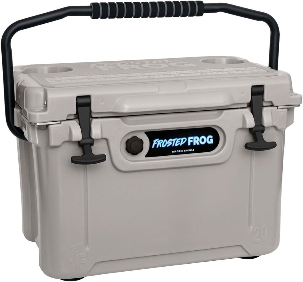 USA Made Frosted Frog 20 Quart Ice Chest Heavy Duty High Performance Roto-Molded Commercial Grade Insulated Cooler
