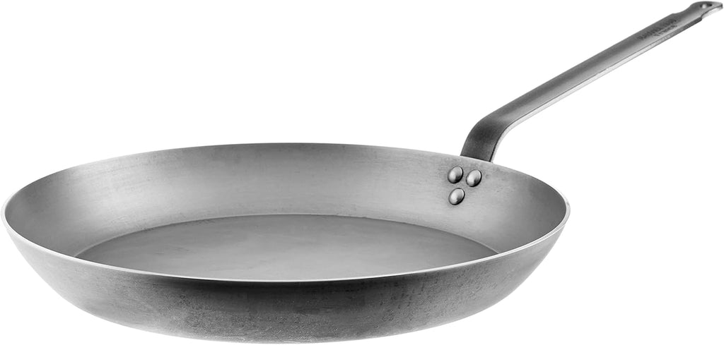 Mauviel M'Steel Black Carbon Natural Nonstick Frying Pan With Iron Handle, 14.2-in, Suitable For All Cooking Surfaces, Made in France