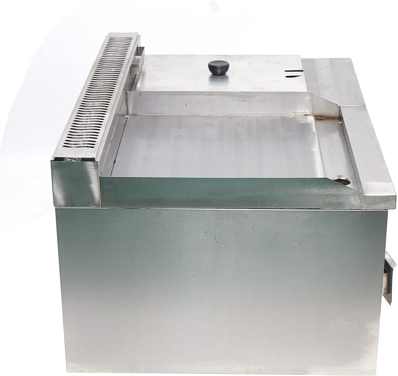 Xuthusman Commercial Stainless Steel Double Burner Gas Propane Tabletop Griddle and Deep Fryer Combo