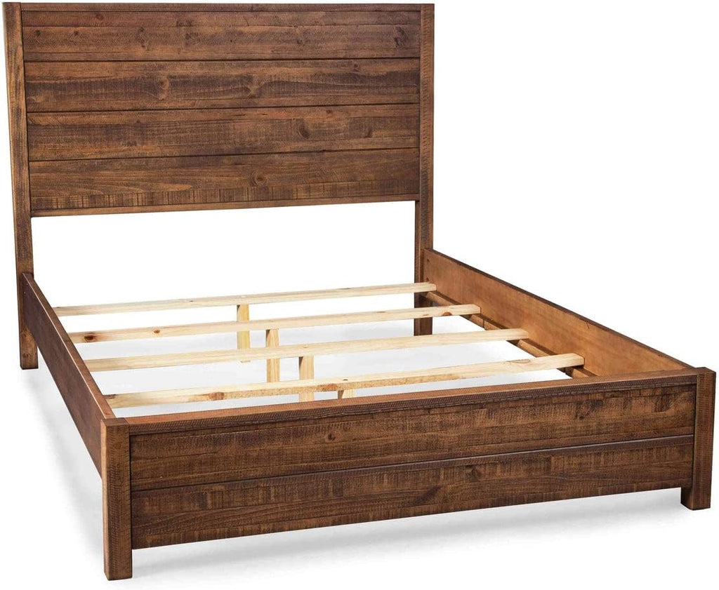 Grain Wood Furniture Montauk Solid Wood Bed, Queen Size, Rustic Walnut