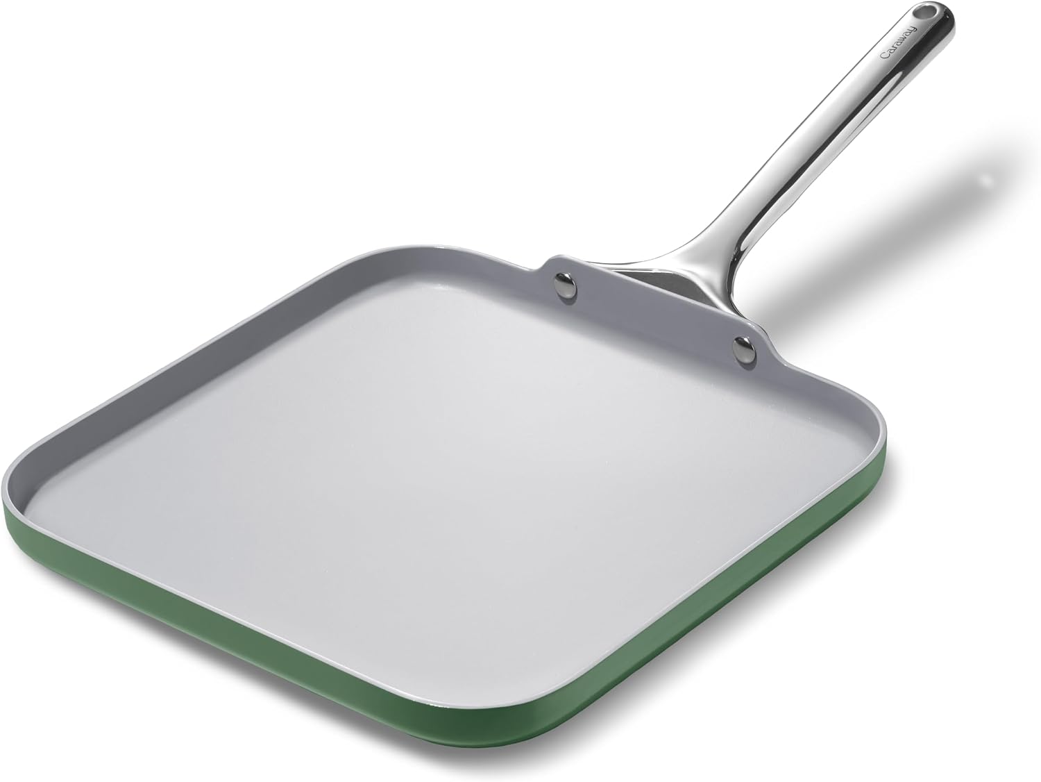 Caraway Square Griddle Pan - 11' Square Pan - Non-Stick Ceramic Coated - Non Toxic, PTFE & PFOA Free - Oven Safe & Compatible with All Stovetops - Sage