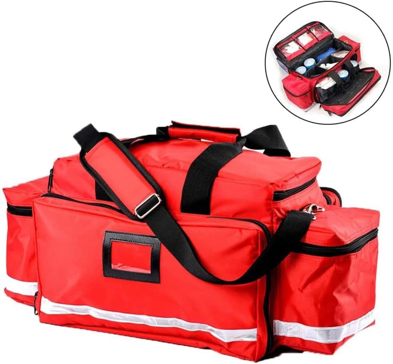Portable First Aid Bag, Large Capacity Medical Kit Complete Emergency Response Empty Trauma Bag, for Rescue, Nurse, Paramedic Multi Pockets Bag