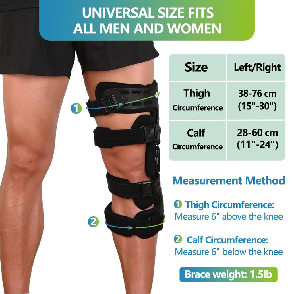 Komzer OA Unloader Knee Brace, Adjustable ROM & Stabilizing Support Used for Unloading Joint Pressure Caused by Bone-on-Bone Osteoarthritis, Capable of Delaying Surgery & Correcting Bow Legs/Valgus (Black, Left)