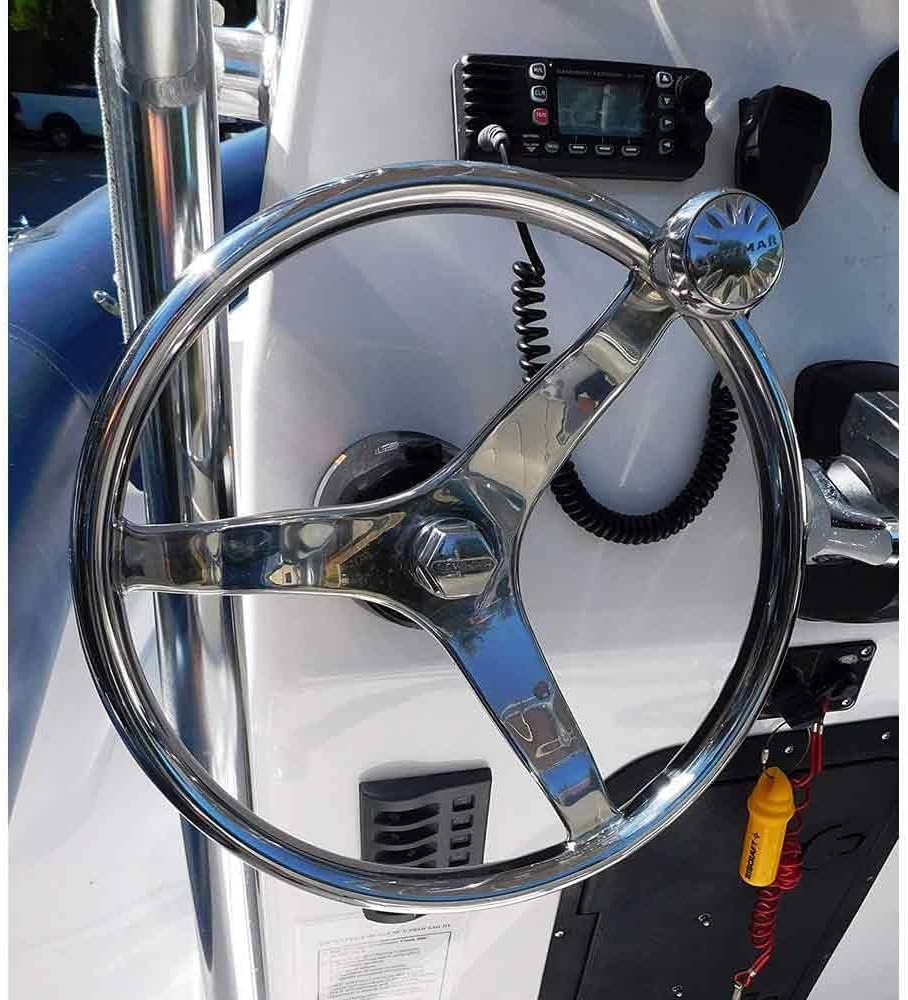 Lewmar 13.5' Powerboat Steering Wheel with PowerGrip Control Knob and 5/8' Nut
