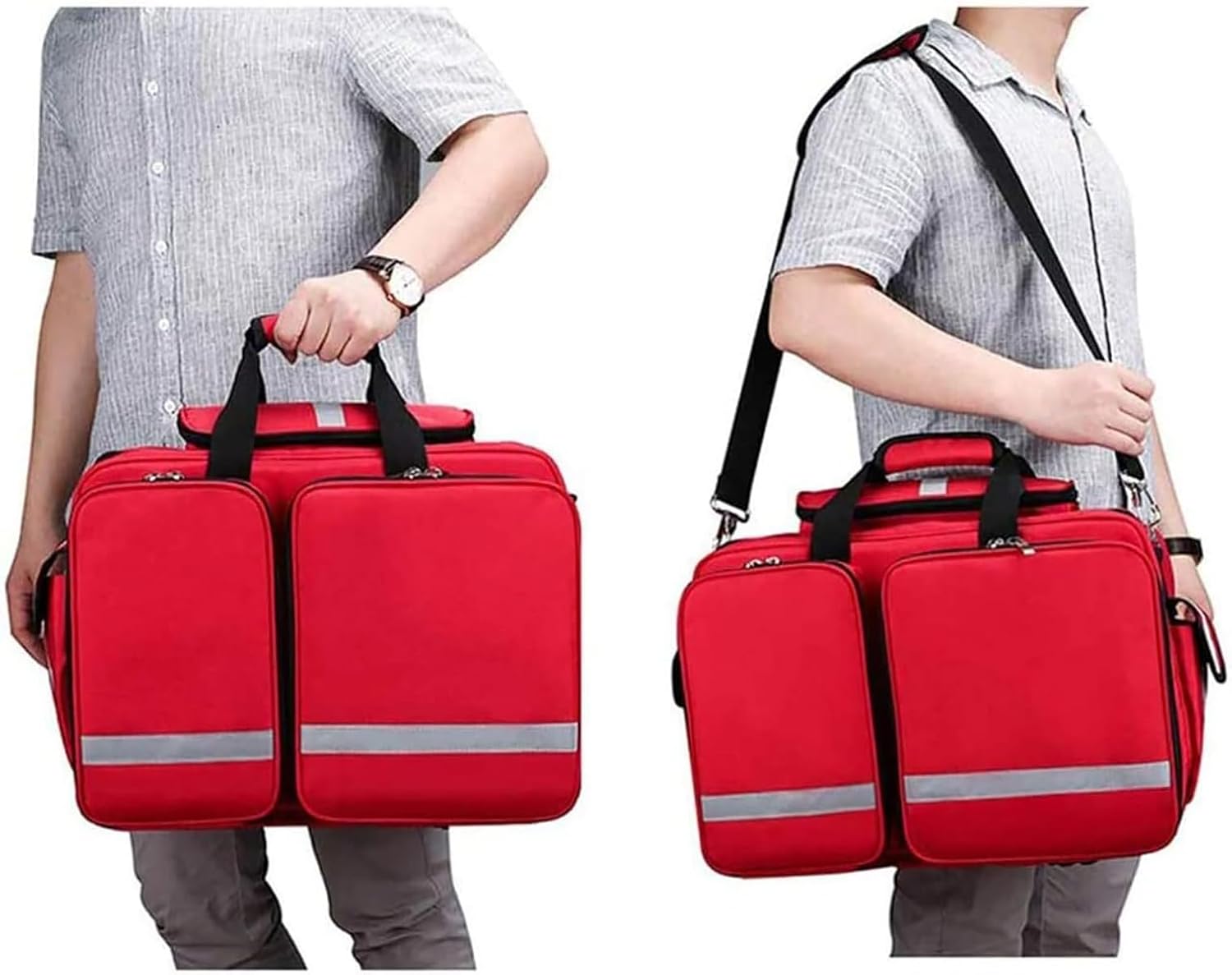 Medical Trolley Bag with Wheels Professional First Aid Kits with Inner Dividers, Large Capacity Portable Outdoor Waterproof Emergency Responder Trauma, Ideal for EMT, EMS, Paramedics