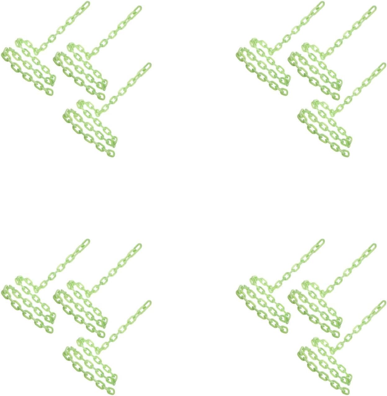 Angoily 4pcs Halloween Cosplay Chain Prop Plastic Glowing Chain Prop Party Decorative Party Supply Light Green
