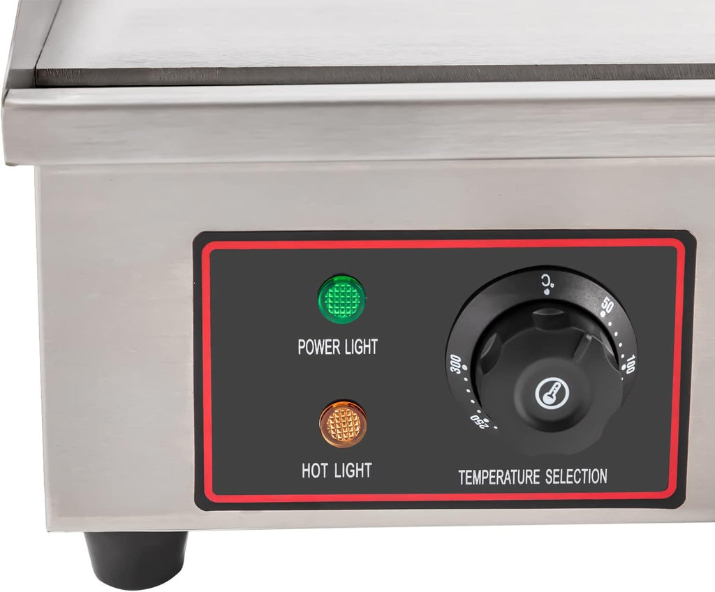 Commercial Electric Griddle, 30' 3000W Electric Countertop Flat Top Griddle Grill, Non-Stick Stainless Steel Teppanyaki Grill, Adjustable Temperature Control 122-572℉ (No Plug)