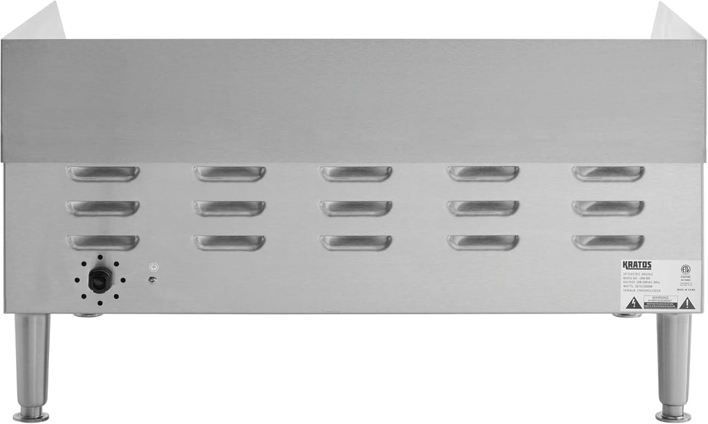 Kratos 24' Commercial Electric Countertop Griddle, Flat Top Stainless Steel Grill for Restaurants, 208/240V, 2675-3560 Watts (29M-006)