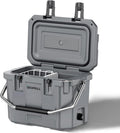 Hard Cooler, Insulated Ice Chest Box Holds Ice for More Days, Portable Cooler with Handle, Cup Holders, Double Latches for Camping Drink, Beach, Picnic, Fishing, Boat, Barbecue