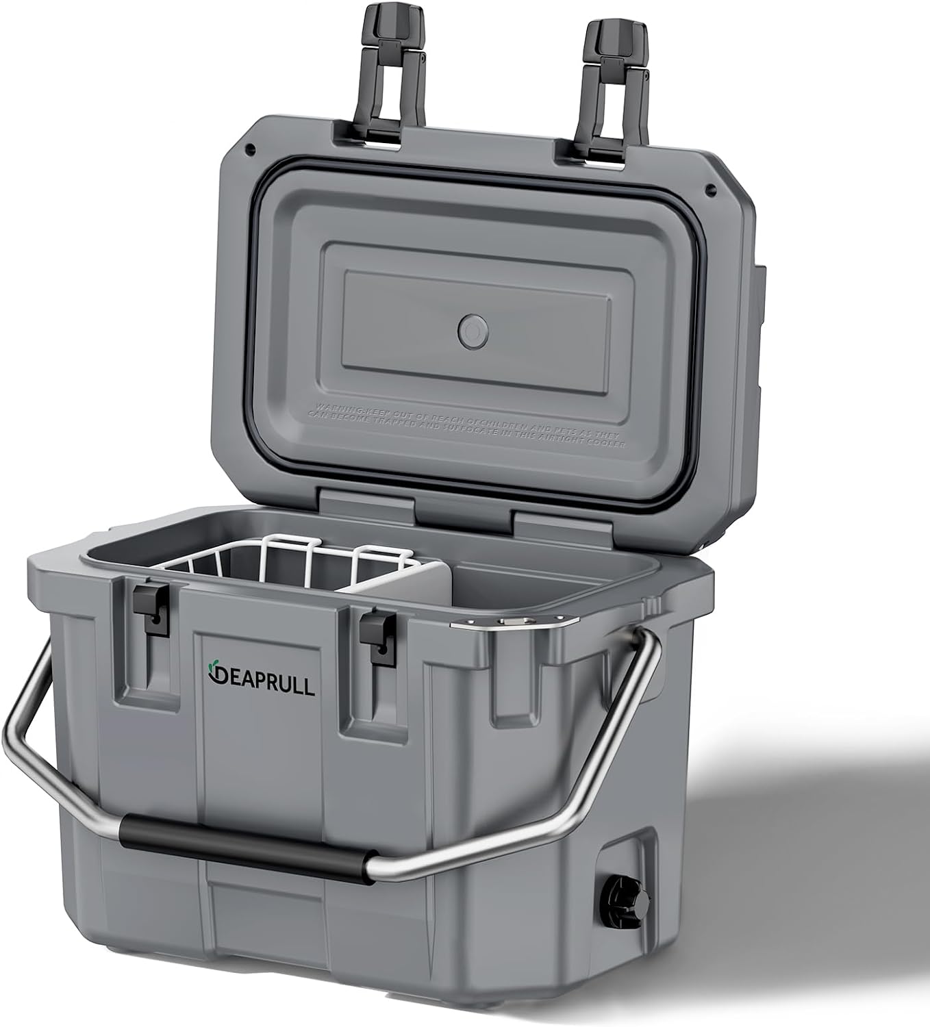 Hard Cooler, Insulated Ice Chest Box Holds Ice for More Days, Portable Cooler with Handle, Cup Holders, Double Latches for Camping Drink, Beach, Picnic, Fishing, Boat, Barbecue