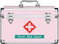 Portable Household Combination Box Emergency First Aid Kit Office Storage for Home, Business, Car, Camping and Travel(Pink,10inch)