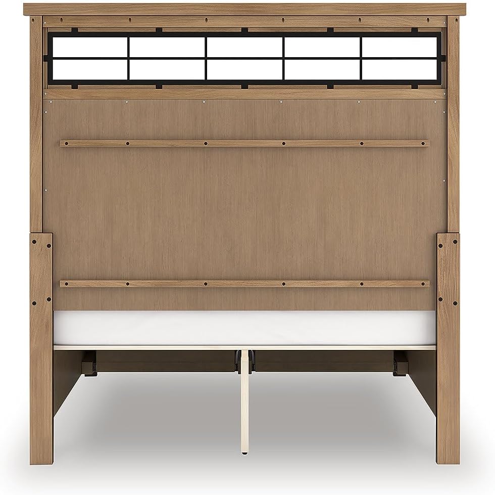 Signature Design by Ashley Taffenbrook Queen Bed Frame with Headboard, 2-Drawer Storage Platform Bed, Hardwood Solids, Mango Wood Veneer, MDF, Rich Brown Finish