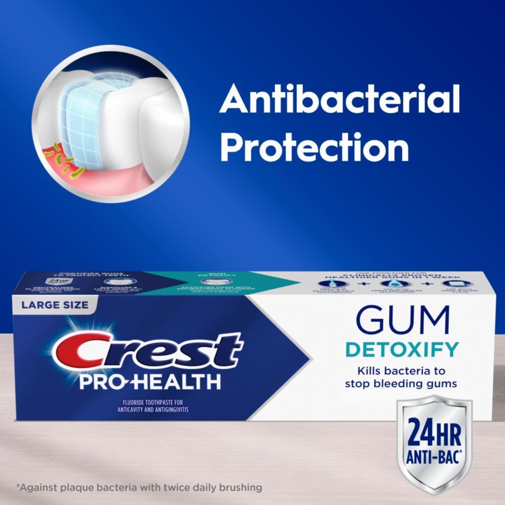 Crest Pro-Health Gum Detoxify Deep Clean Toothpaste, 4.8 oz Pack of 24 - Anticavity, Antibacterial Flouride Toothpaste, Clinically Proven, Gum and Enamel Protection, Plaque Control