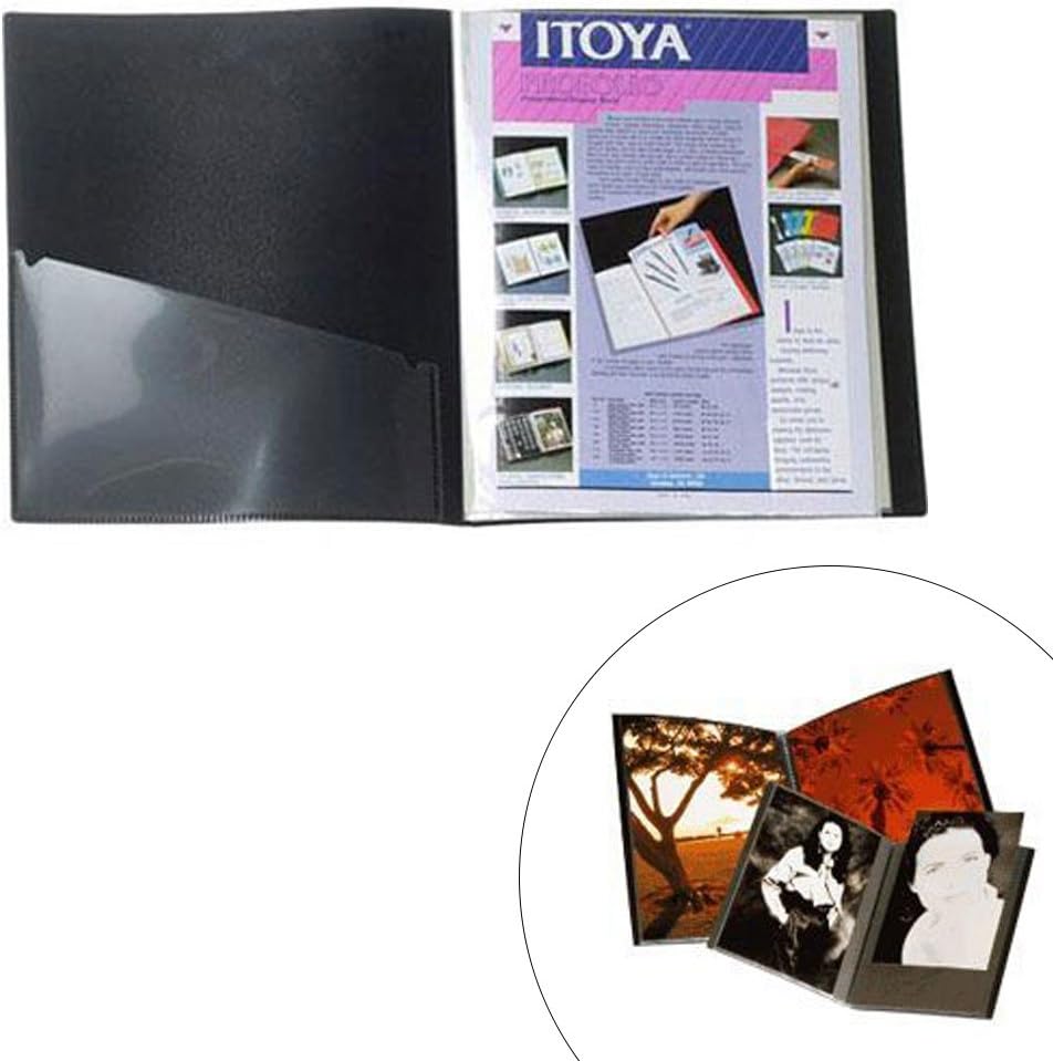 ITOYA 18 inch x 24 inch Original Art Profolio Presentation Book/Portfolio- for Art, Photography, and Documents - Pack of 3 + Scrapbooking Stickers 4 Pages of Emojis, Quotes, Letters, Numbers