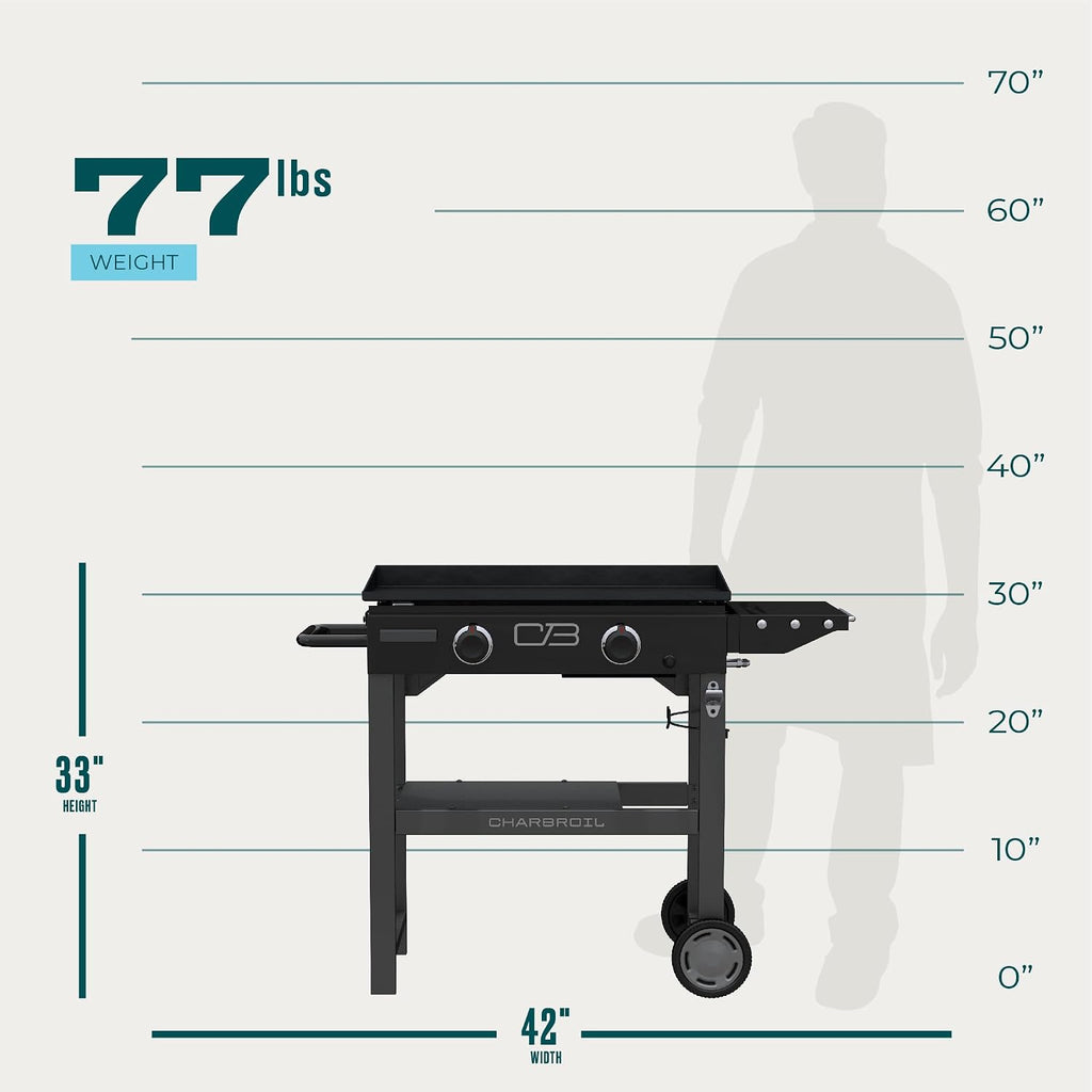 Charbroil 28' Performance Series 2-Burner Propane Gas Griddle with Cart, Black - 463459924
