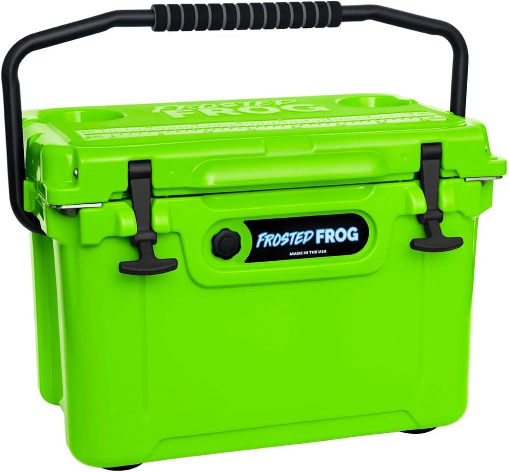 USA Made Frosted Frog 20 Quart Ice Chest Heavy Duty High Performance Roto-Molded Commercial Grade Insulated Cooler