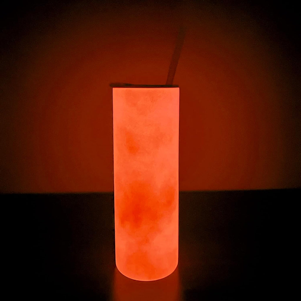 Hogg 20 oz Glow in the Dark Sublimation Tumblers (24 Units) - Red, Sublimation Blanks, Glow in the Dark Tumbler, 20oz Skinny, Blank Cups with Lids and Straws