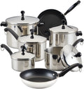 Farberware Classic Series Nonstick Stainless Steel Cookware Set, Pots and Pans Set, 15-Piece