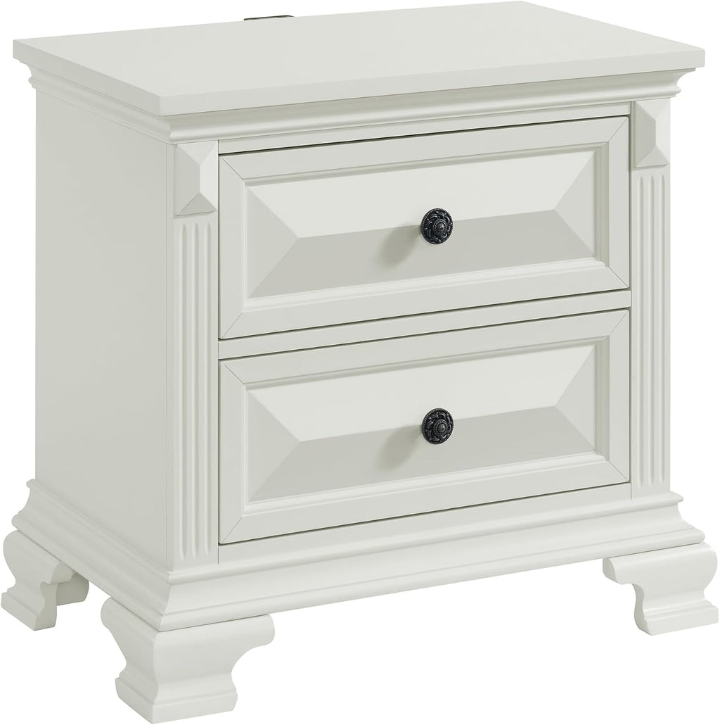 Picket House Furnishings Sumner King Panel 5PC Bedroom Set in Antique White