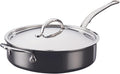 Hestan NanoBond Molecular Titanium Saute Pan with Lid, 3.5-Quart - PFAS-Free Stainless Steel, 4x Stronger, 1050°F Safe, Induction Compatible, Handcrafted Italy