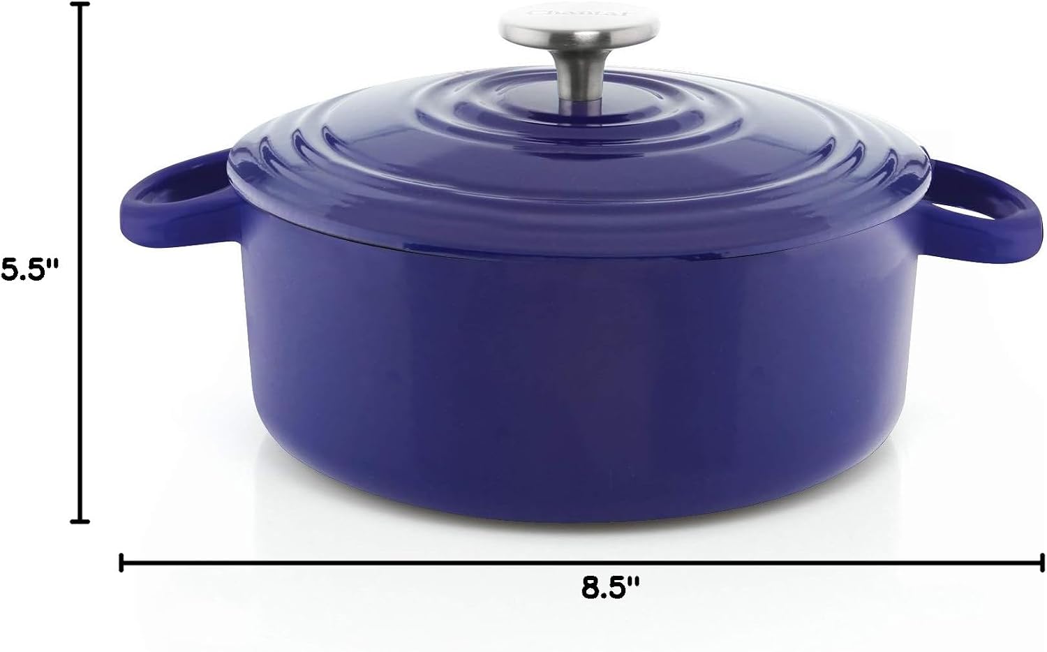 Chantal Cast Iron Dutch Oven, 3 qt, US Formulated Premium Enamel, Cobalt Blue