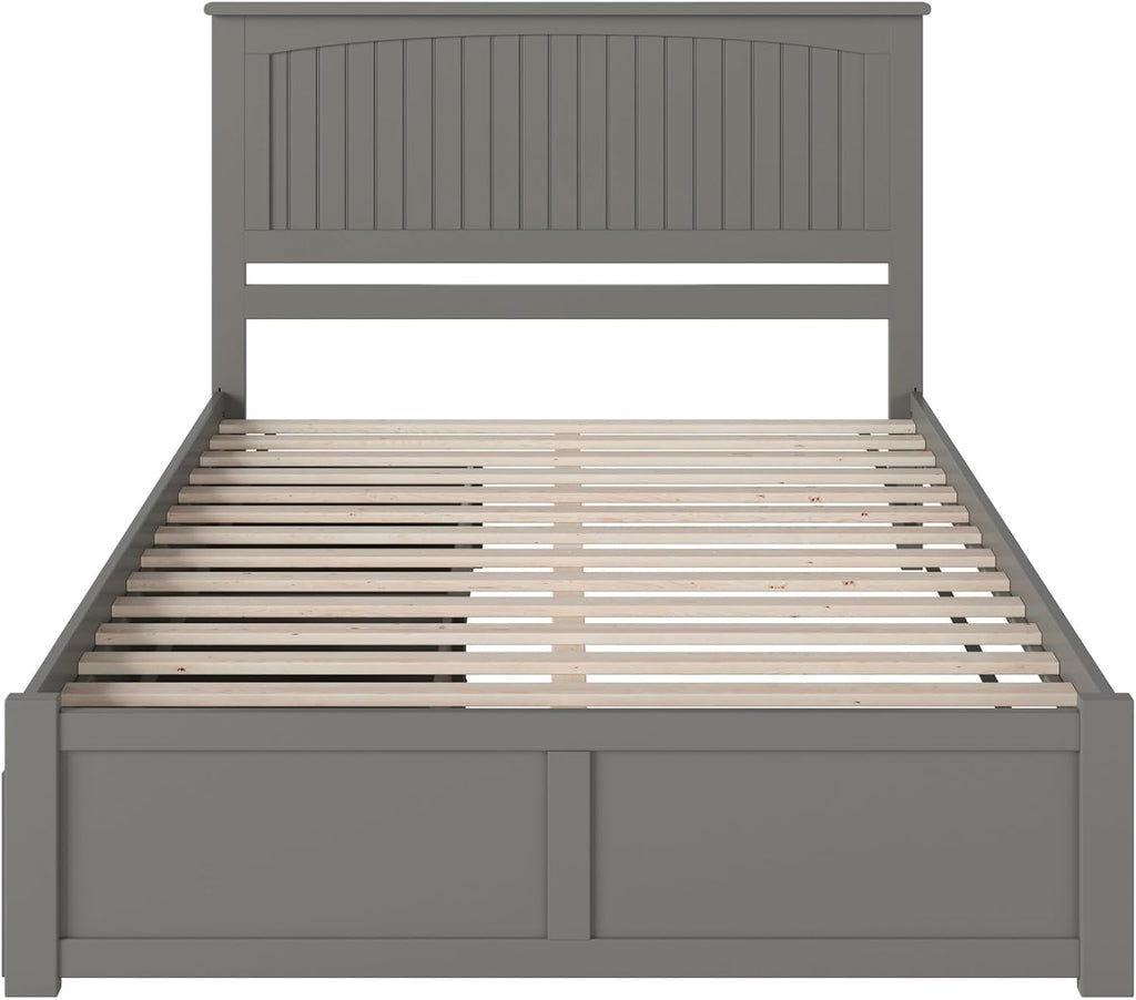 AFI, Nantucket King Platform Bed with Footboard & Storage Drawers, Grey