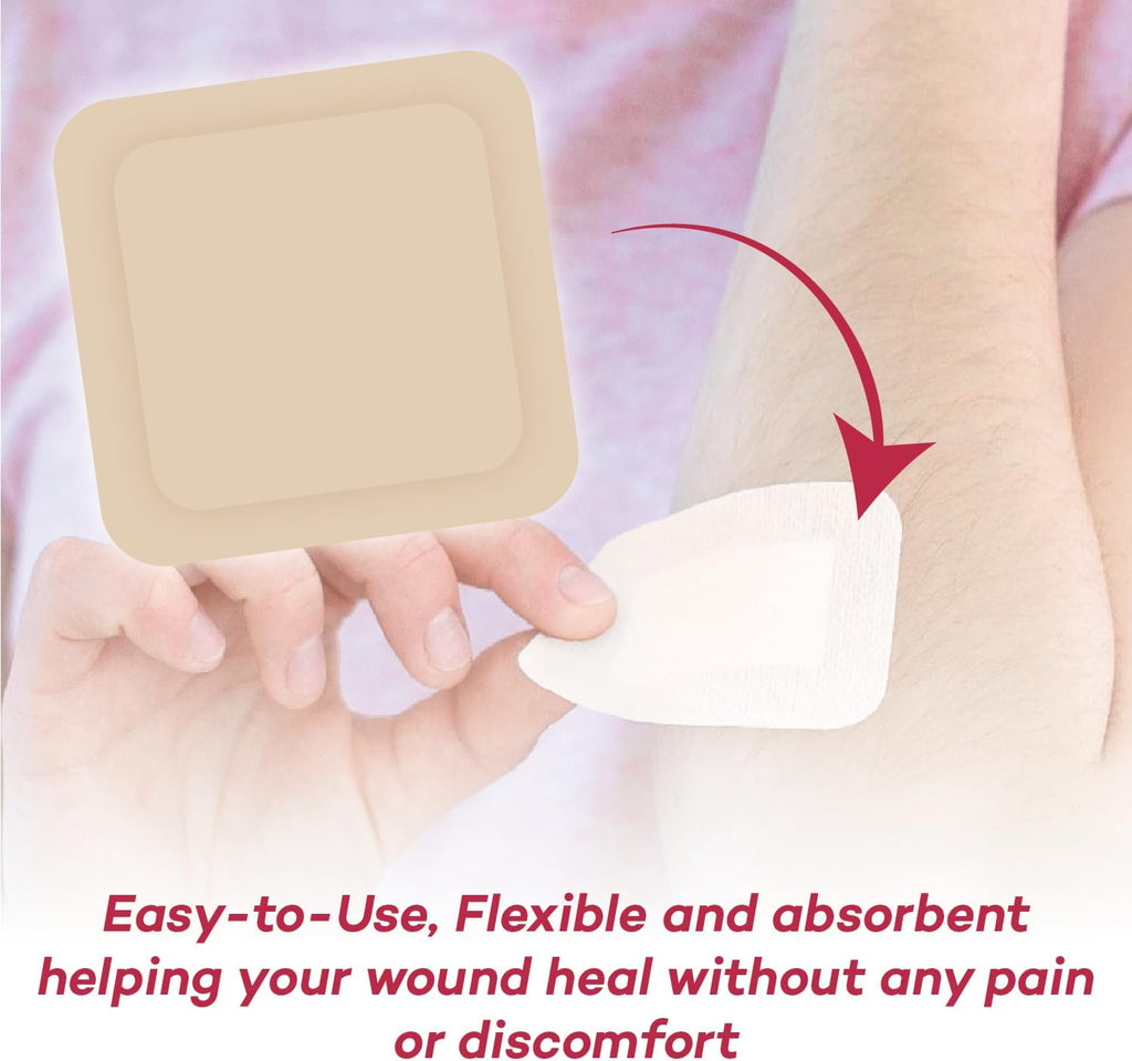 Dealmed Hydrocolloid Dressings–4' x 4' Standard Thickness Hydrocolloid Bandages, Wound Care Products for First Aid Kits, Box of 10, 24 Per Case and Individually Packed