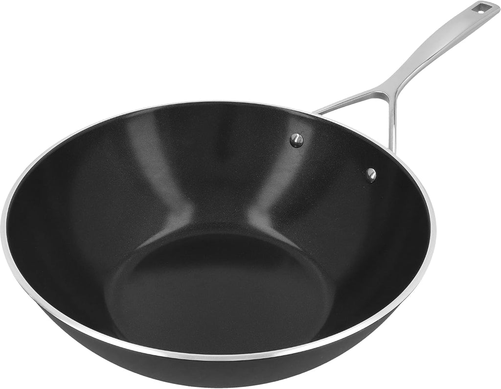 Demeyere AluPro 5, Ceramic 12-inch Aluminum Nonstick Wok, Ceramic Nonstick Coating, Lightweight Construction, Compatible with all Cooking Surfaces