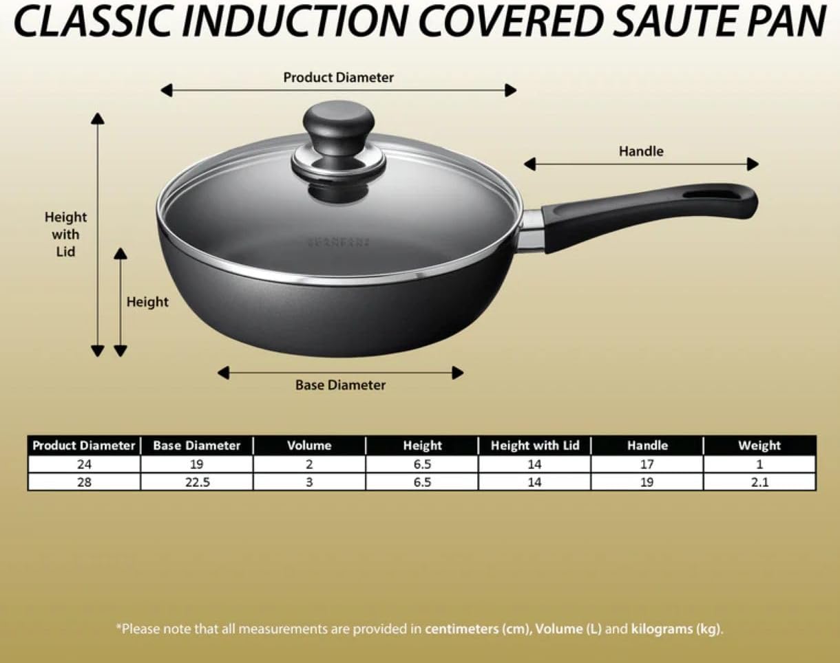 Scanpan Classic Induction 11 Inch Nonstick Saute Pan with Lid – Compatible with All Cooktops, Induction Ready, Metal Utensil Safe, Oven Safe to 500°F, Dishwasher Safe