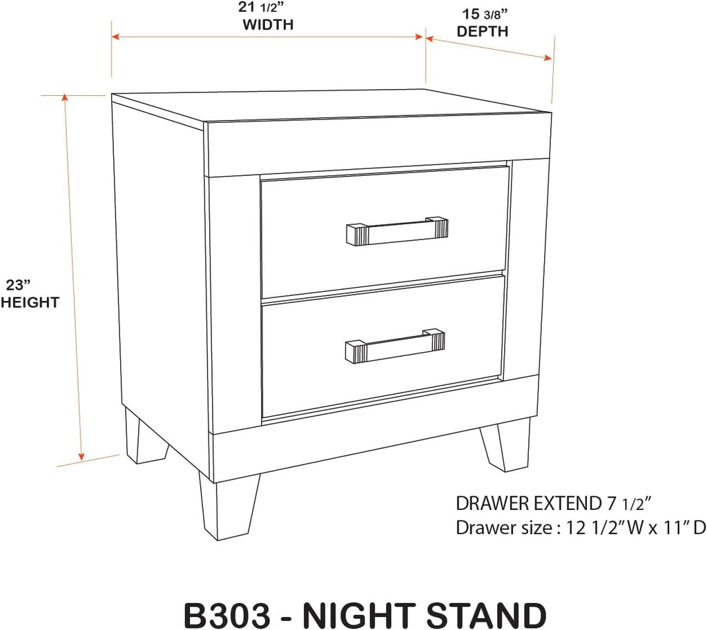 Kings Brand Furniture 3-Piece Antique Natural Bedroom Set – Wood Bed Frame with 2 Nightstands (Queen)