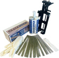 15pk Concrete Crack Repair Kit with Epoxy Dispenser | DIY Foundation Crack Repair | Basements, Garages, & Pools | Carbon Fiber & Kevlar Reinforcement