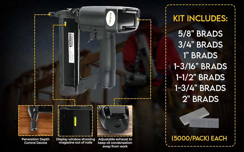 AIR LOCKER B630AK 18 Gauge 2' Brad Nailer Kit