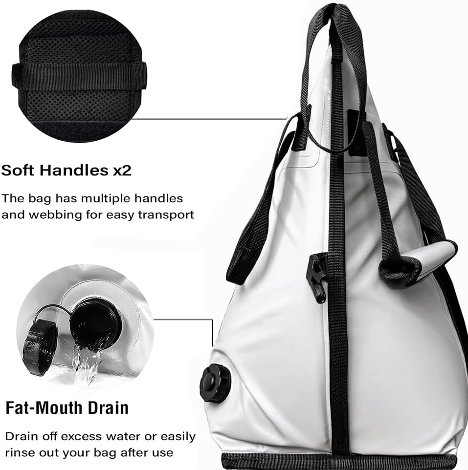 Buffalo Gear Insulated Fish Cooler - 27.5QT 58QT Waterproof Flat Bottom Bag, Leakproof and Fishing Kill Bag