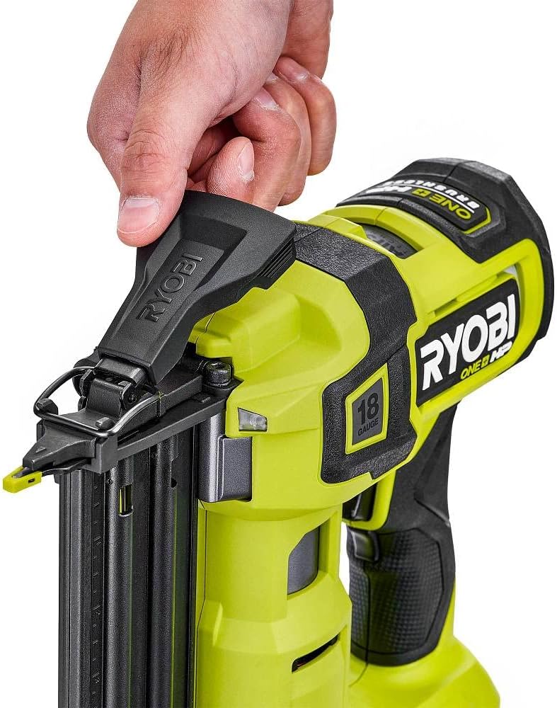 RYOBI ONE+ HP 18V 18-Gauge Brushless Cordless AirStrike Brad Nailer P322 (Tool Only) (Renewed)